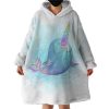 Cute Cartoon Unicorn Whale Hoodie Wearable Blanket WB0457