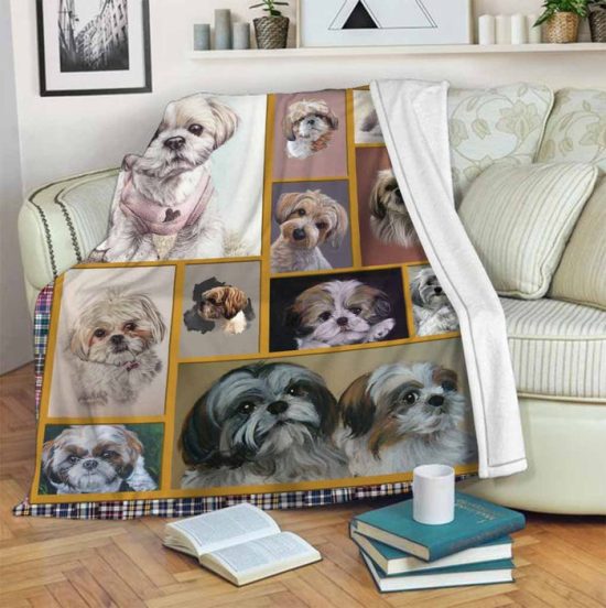 Cute Poodle Blanket Sherpa Blanket Fleece Blanket Birthday Gift For Dog Lover Dog Blanket 1
