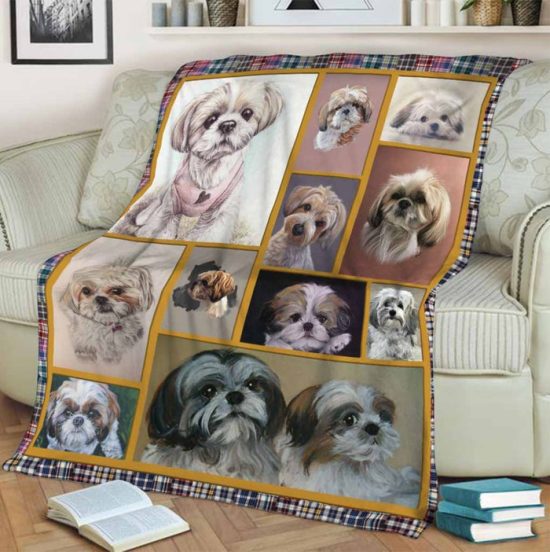 Cute Poodle Blanket Sherpa Blanket Fleece Blanket Birthday Gift For Dog Lover Dog Blanket 2