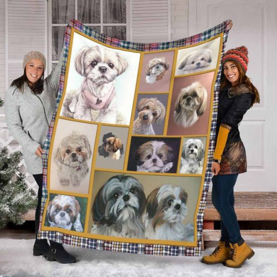 Cute Poodle Blanket - Sherpa Blanket Fleece Blanket Birthday Gift For Dog Lover Dog Blanket
