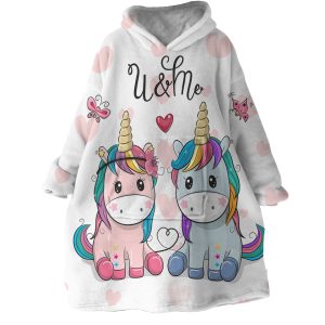 Cute Unicorns Hoodie Wearable Blanket WB1851 1