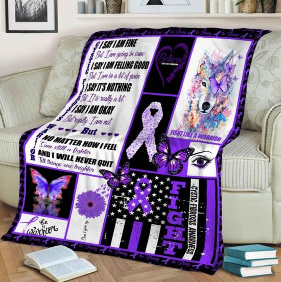 Cystic Fibrosis Warrior Blanket - Sherpa Blanket Fleece Blanket Birthday Gift Anniversary Gift