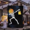Dabbing Skeleton Pumpkin Halloween Personalized Garden Flag House Flag Double Sided Home Design Outdoor Porch