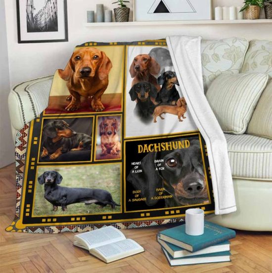 Dachshund Blanket - Sherpa Blanket Fleece Blanket Birthday Gift Anniversary Gift Dog Blanket