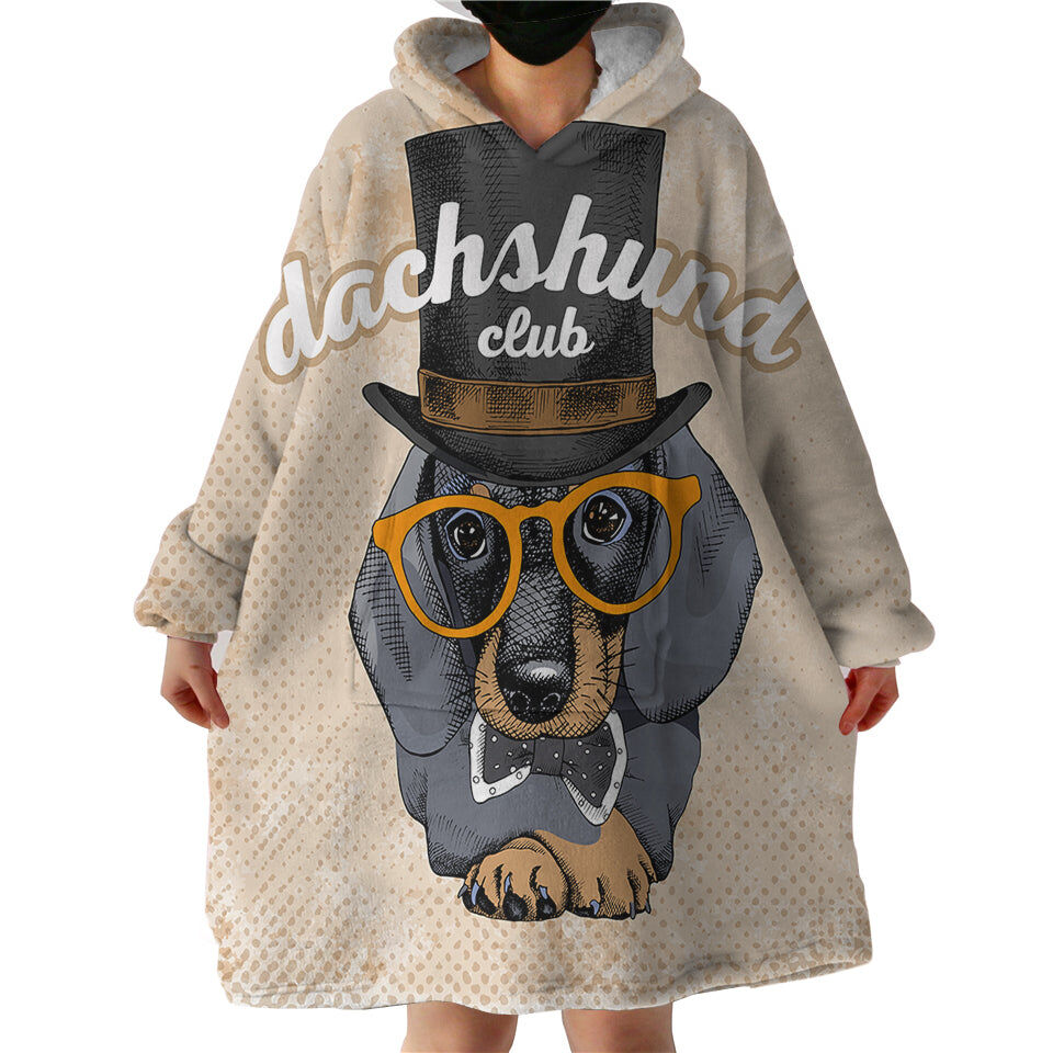 Dachshund Club Hoodie Wearable Blanket WB0054