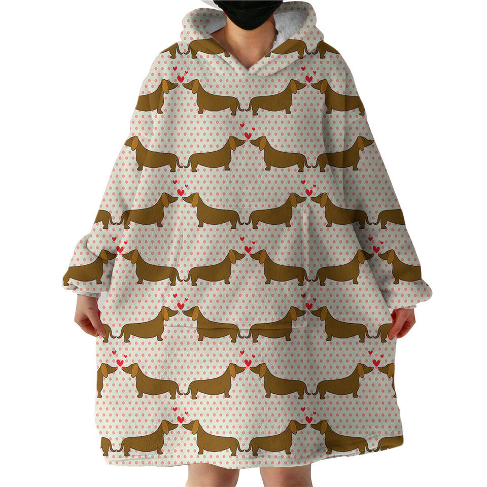 Dachshund Couples Hoodie Wearable Blanket WB1185