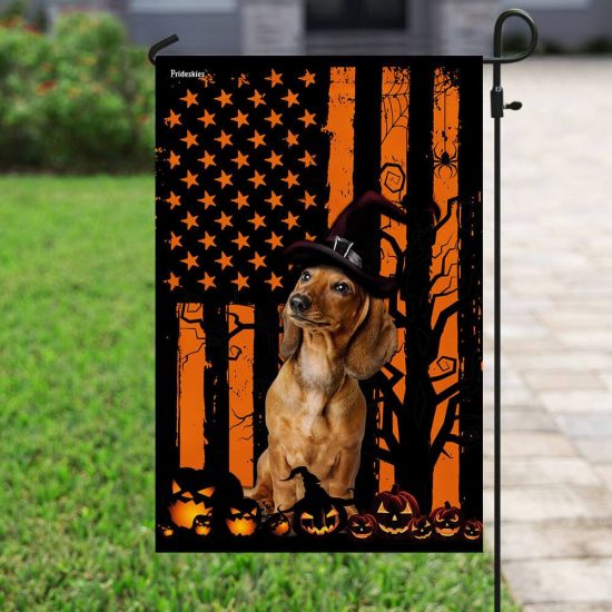 Dachshund Halloween Personalized Garden Flag House Flag Double Sided Home Design Outdoor Porch 4