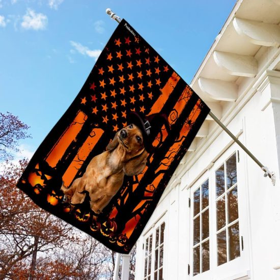 Dachshund Halloween Personalized Garden Flag House Flag Double Sided Home Design Outdoor Porch