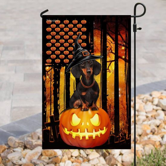 Dachshund Halloween Pumpkin America Personalized Garden Flag House Flag Double Sided Home Design Outdoor Porch 6