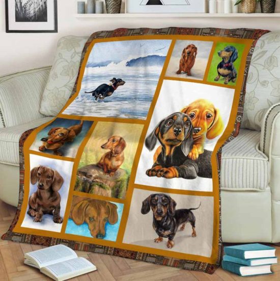 Dachshunds Blanket - Sherpa Blanket Fleece Blanket Birthday Gift Dog Blanket