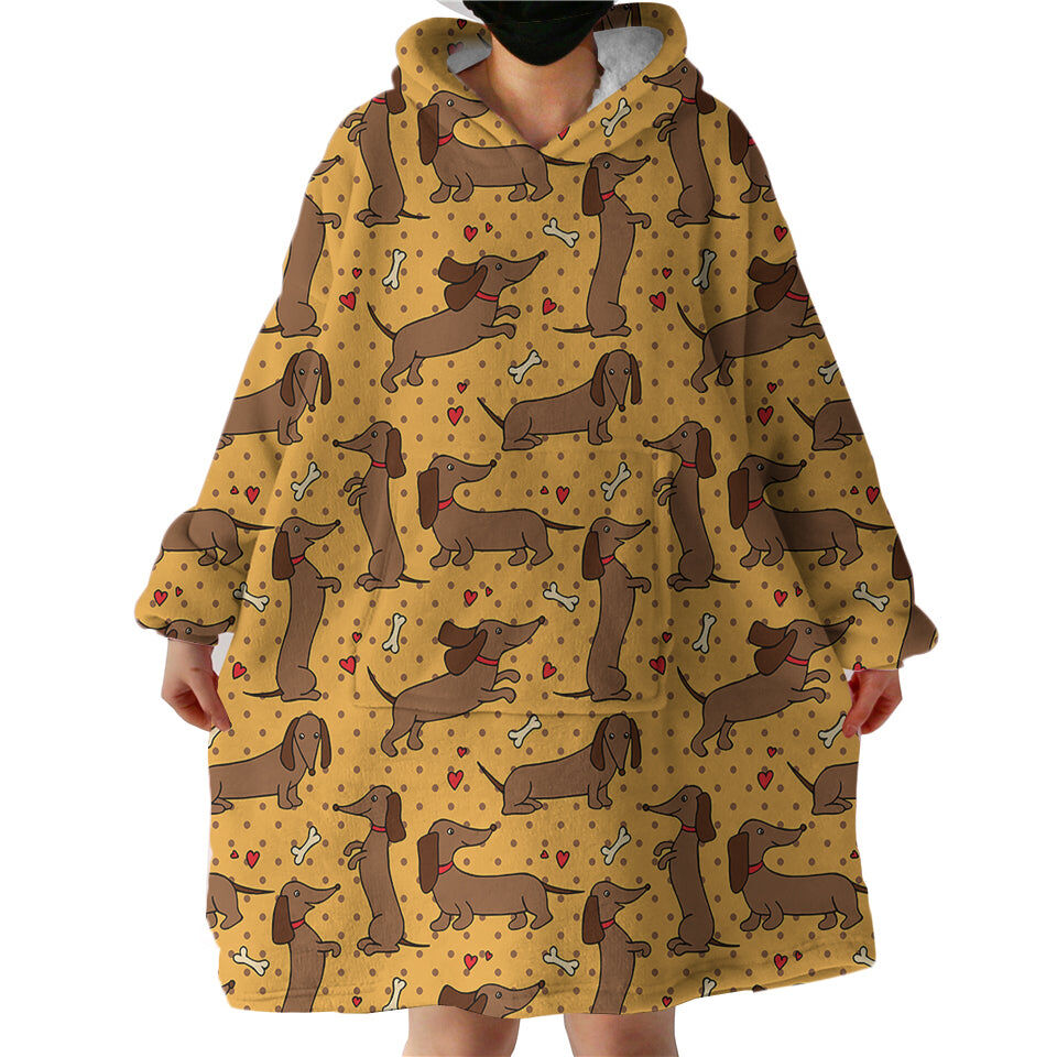 Dachshunds Hoodie Wearable Blanket WB0055