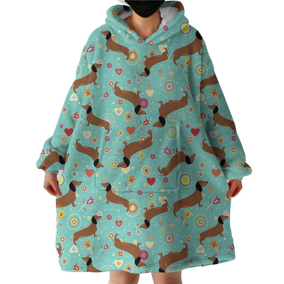Dachshunds Hoodie Wearable Blanket WB0058