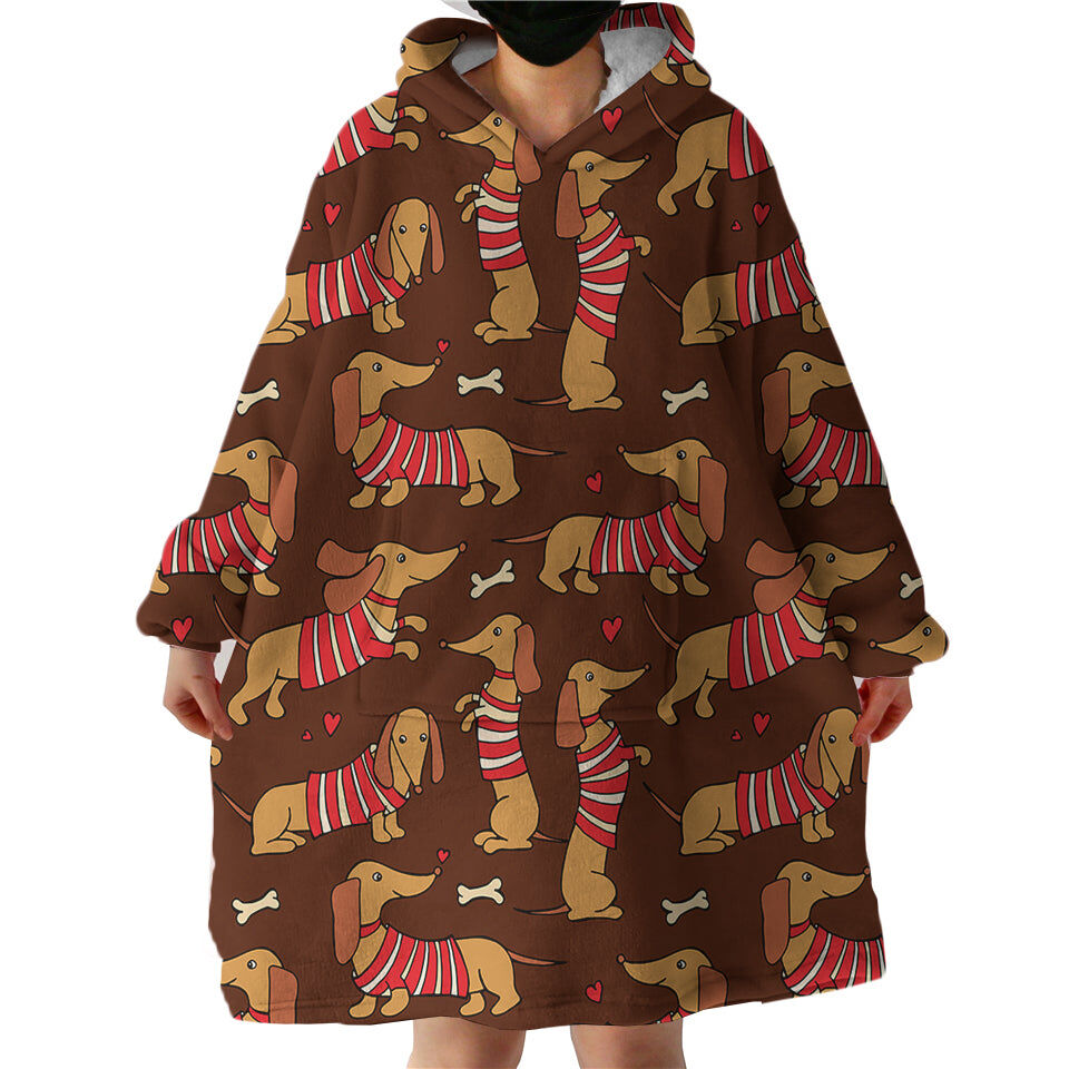 Dachshunds Hoodie Wearable Blanket WB1194