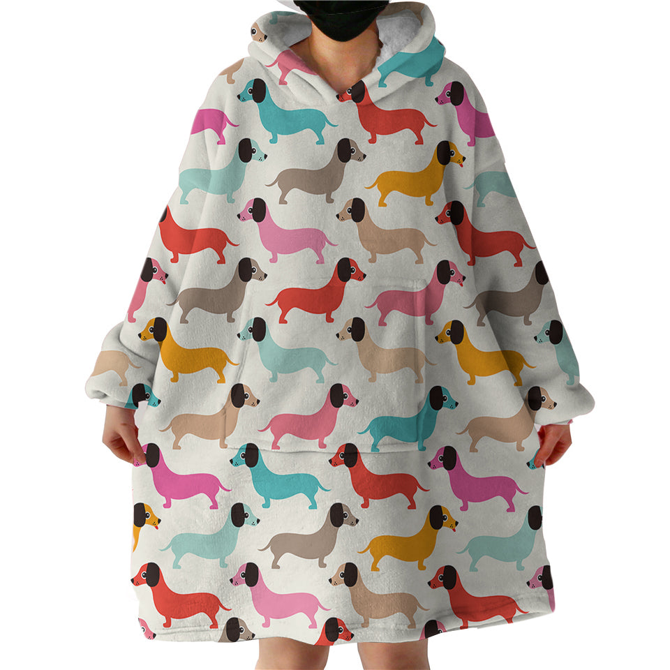 Dachshunds Hoodie Wearable Blanket WB1364