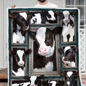 Dairy Cow Blanket Life In Farm Blanket Farmer Blanket Gift Fleece Blanket Sherpa Blanket
