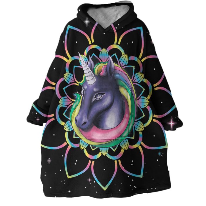 Dark Unicorn Hoodie Wearable Blanket WB2099 1