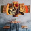 Day Of The Dead Face Skull Woman Canvas 5 Piece Five Panel Wall Print Modern Art Poster Wall Art Decor