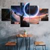 Deer Animal Mystical Cosmos Scenery 5 Piece Five Panel Wall Canvas Print Modern Poster Wall Art Decor