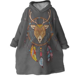 Deer Dream Catcher Hoodie Wearable Blanket WB1107 1