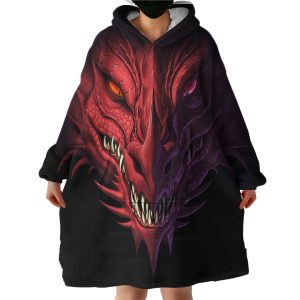 Demonic Dragon Hoodie Wearable Blanket WB0111