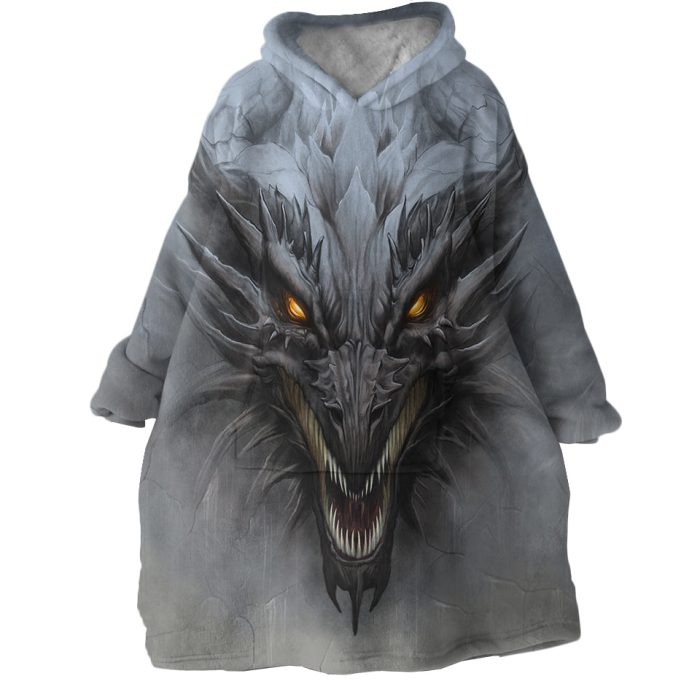 Demonic Dragon Hoodie Wearable Blanket WB0871 1