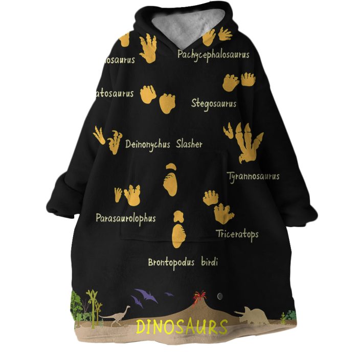 Dino Footprints Hoodie Wearable Blanket WB1152 1