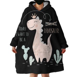 Dino Princess Hoodie Wearable Blanket WB1749