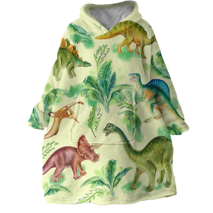 Dino Themed Hoodie Wearable Blanket WB0029 1