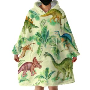 Dino Themed Hoodie Wearable Blanket WB0029