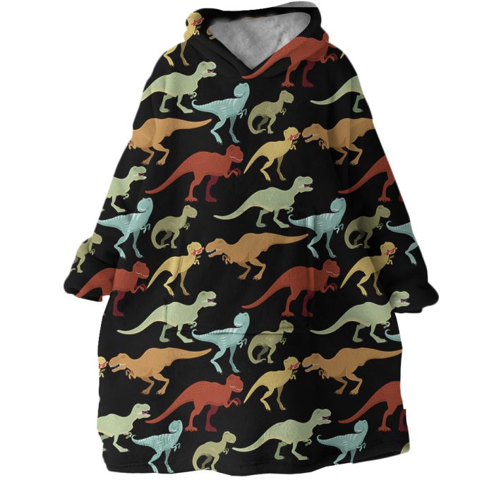 Dino Themed Hoodie Wearable Blanket WB0102 1