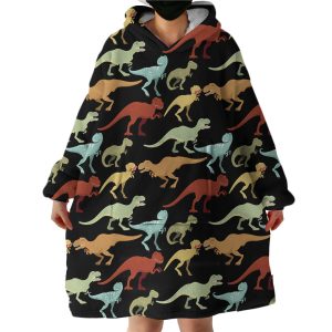 Dino Themed Hoodie Wearable Blanket WB0102
