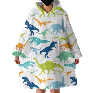 Dino Themed Hoodie Wearable Blanket WB1955