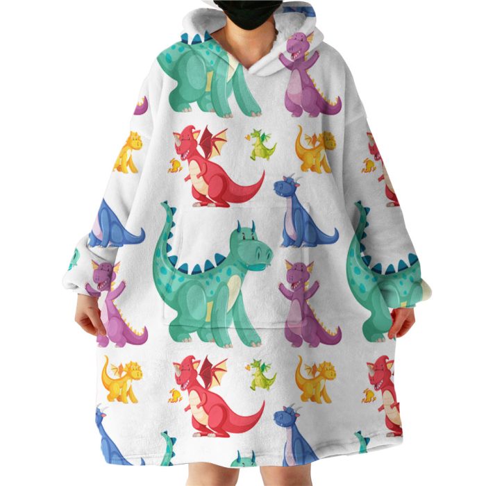 Dinosaur Family Hoodie Wearable Blanket WB0757