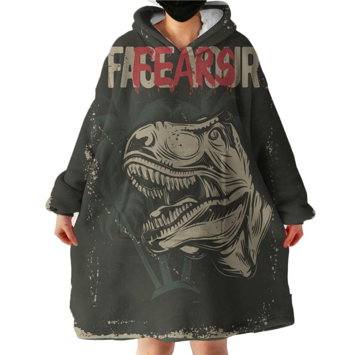 Dinosaur Fearless Hoodie Wearable Blanket WB1237