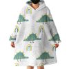 Dinosaur Rainbow Hoodie Wearable Blanket WB0761