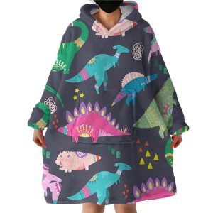 Dinosaurs Hoodie Wearable Blanket WB0075