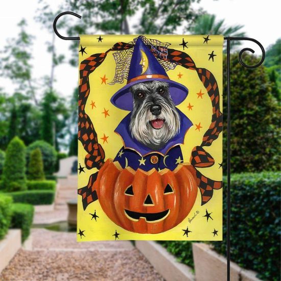 Dog Pumpkins And Halloween Personalized Garden Flag House Flag Double Sided Home Design Outdoor Porch