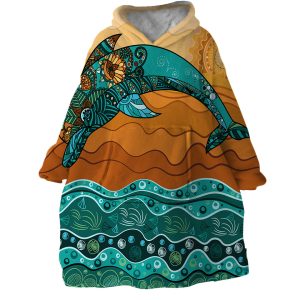 Dolphin Hoodie Wearable Blanket WB1674 1