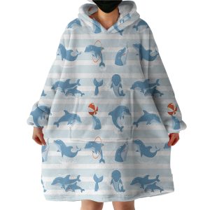 Dolphin Under The Sea Hoodie Wearable Blanket WB0039