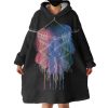 Dream Catcher Sketch Red & Blue Spray Background Hoodie Wearable Blanket WB0679