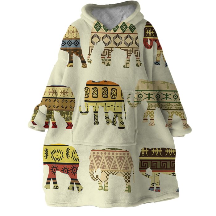Elephant Collection Hoodie Wearable Blanket WB1154 1