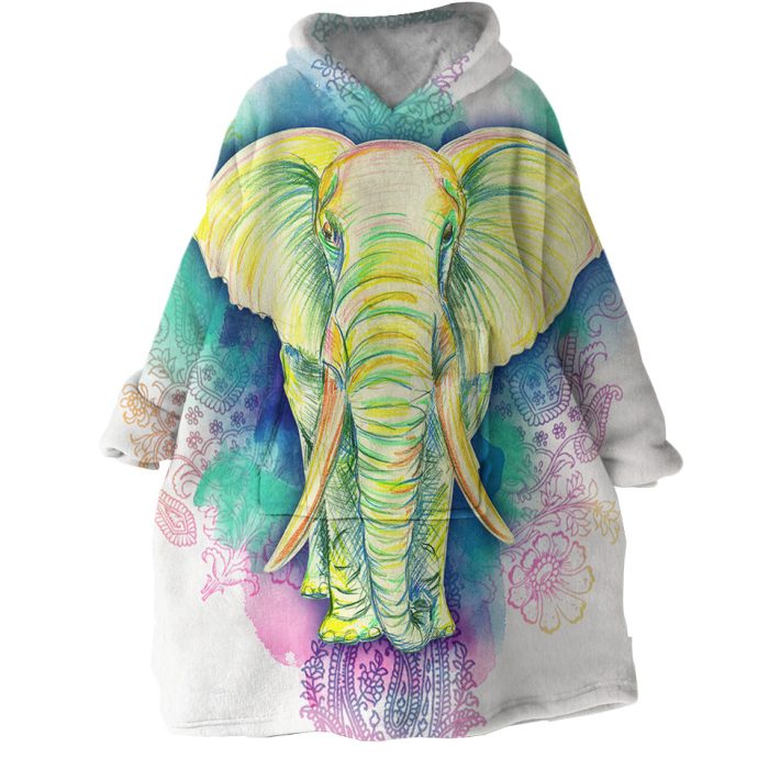 Elephant Hoodie Wearable Blanket WB0094 1