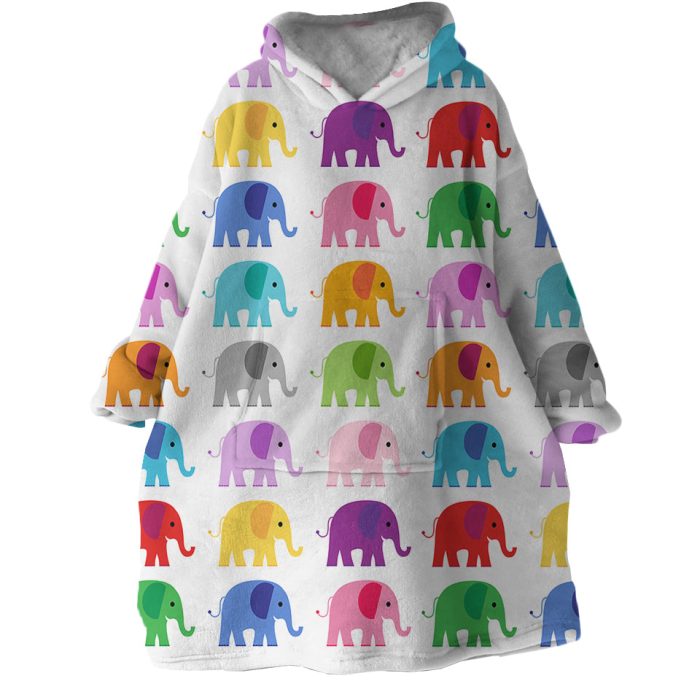 Elephants Hoodie Wearable Blanket WB1414 1