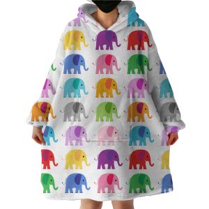 Elephants Hoodie Wearable Blanket WB1414