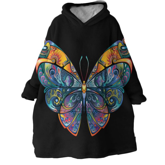 Exotic Butterfly Hoodie Wearable Blanket WB1982 1