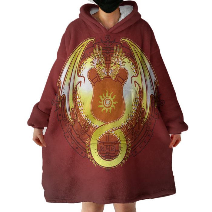 Facing Yellow Europe Dragonfly Fire Theme Hoodie Wearable Blanket WB0437