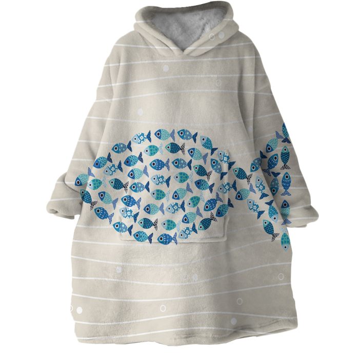 Fish Formation Hoodie Wearable Blanket WB1368 1