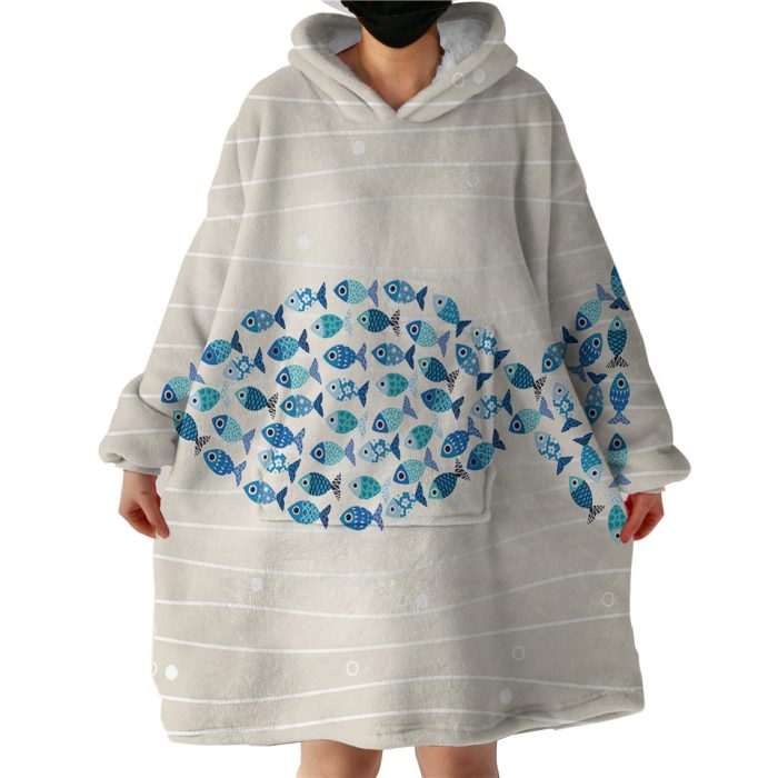 Fish Formation Hoodie Wearable Blanket WB1368