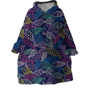 Fish Hoodie Wearable Blanket WB1373 1