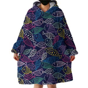 Fish Hoodie Wearable Blanket WB1373